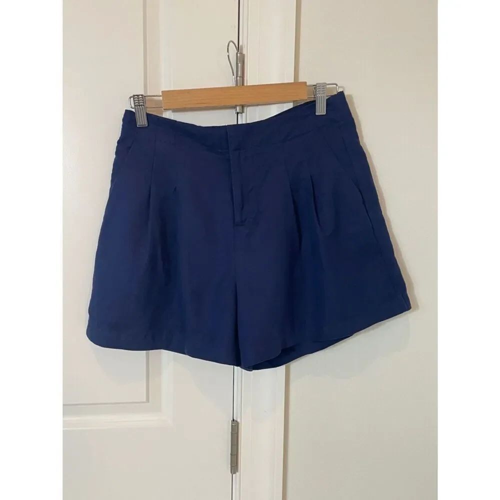 Vineyard Vines Classic Women's Navy Linen / Cotton Pleated Shorts